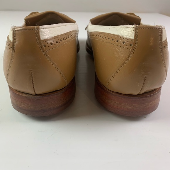 JOHNSTON @ MURPHY Aristocraft Mens Golf Loafers Size 8 Tan/White - Picture 3 of 8